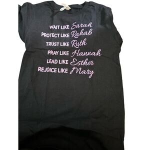 Biblical Women Graphic Tee, Wait Like Sarah, Lead Like Esther, Women's Size XS